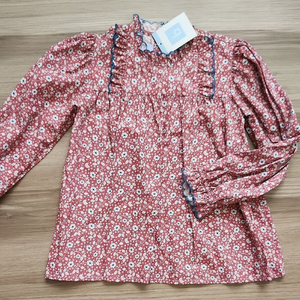 Bella Bliss Red Eleanor Floral Blouse
